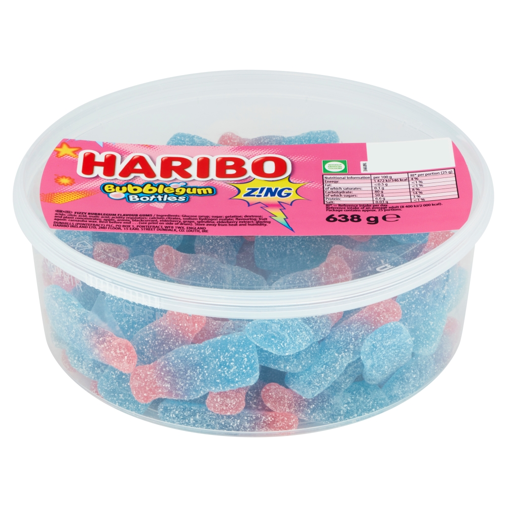 Haribo Bubblegum Bottles Zing Tub